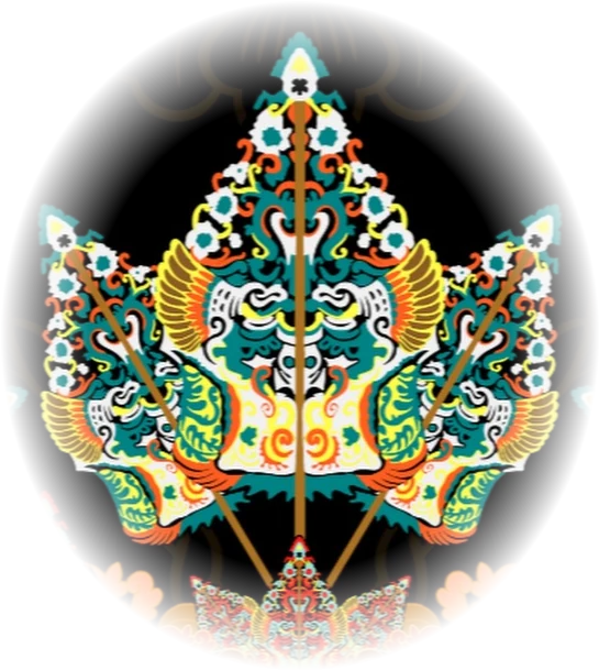 Ornamen gunungan wayang dari poster resmi Gemolong Fest